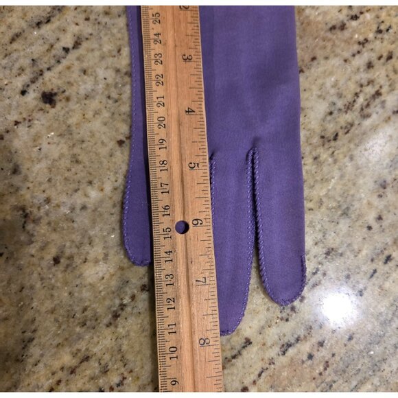 Vintage Womens Size S 6.5 Lilac Purple Formal 8" Wrist Gloves Cotton Stretch - Picture 10 of 12
